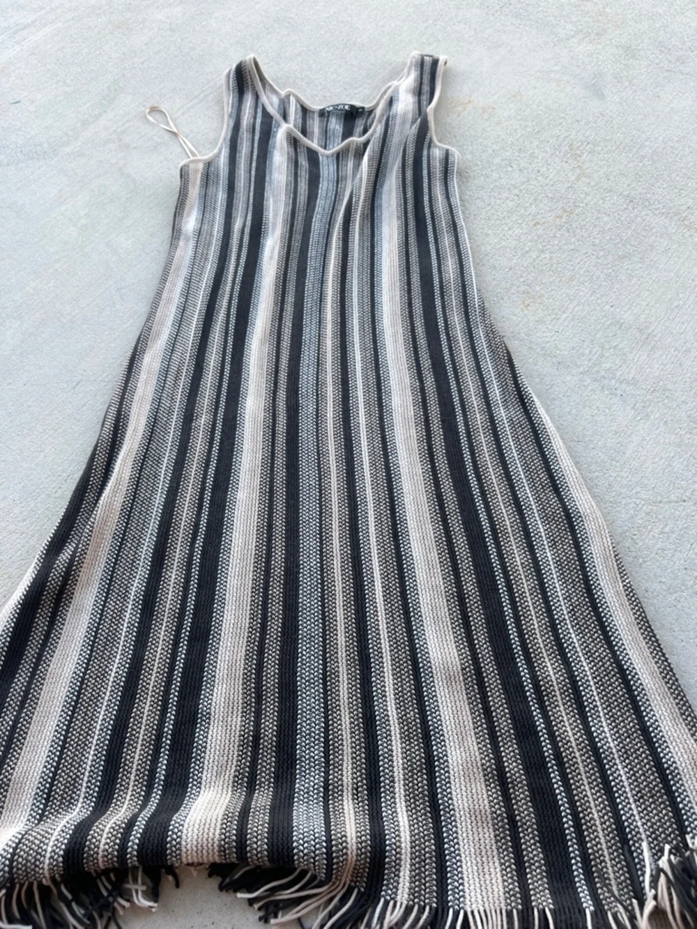 Nic + Zoe Striped Knit Dress in Black & Cream - Picture 5 of 9